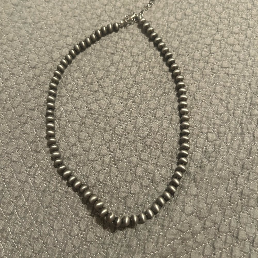 Elegant Silver Beaded Necklace